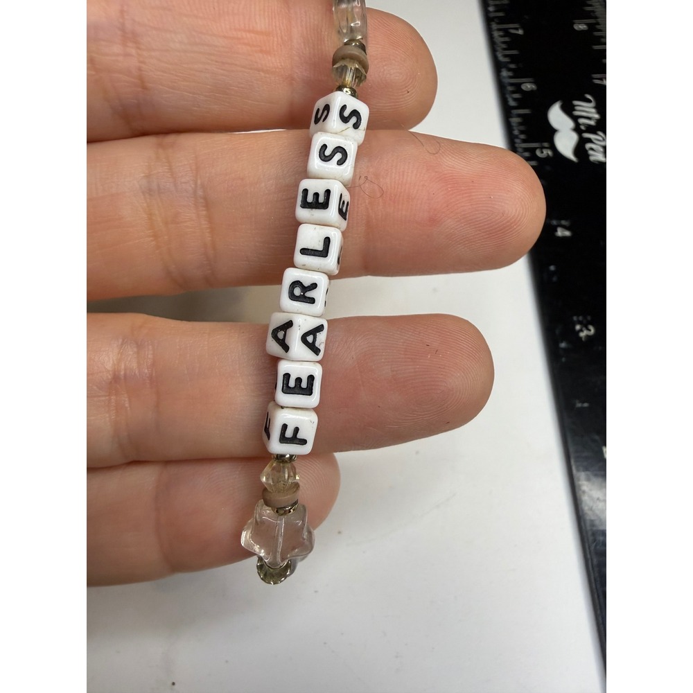 Little Words Project Fearless Beaded Stretch Bracelet Star Charm TGD1364 Gold